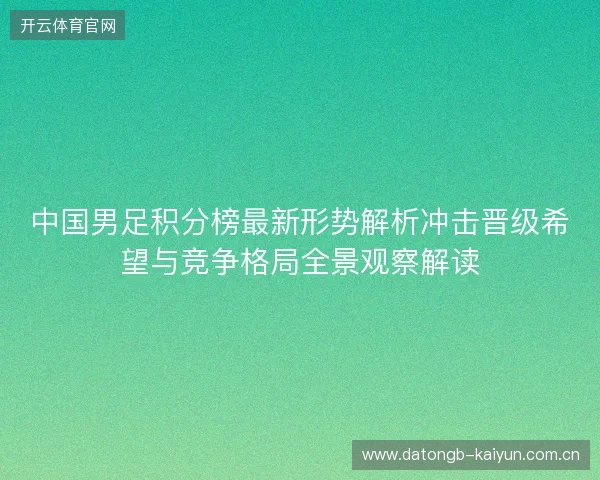 中国男足积分榜最新形势解析冲击晋级希望与竞争格局全景观察解读
